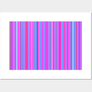 Blue & Pink Stripes Posters and Art